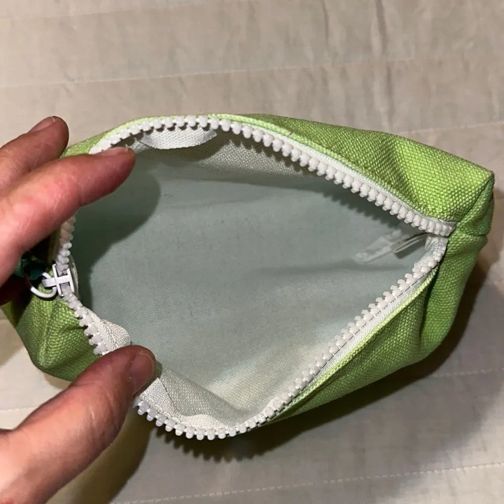 Earth Origins Blue Green White Canvas Beauty Is On The Inside” Cosmetic Zip Bag